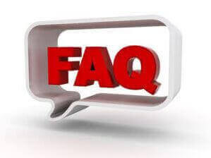 Image of red FAQ lettering